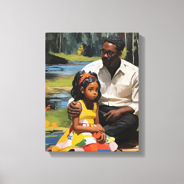 Farbdruckte Wandkunst von Vater und Tochter Leinwanddruck (Vorderseite)