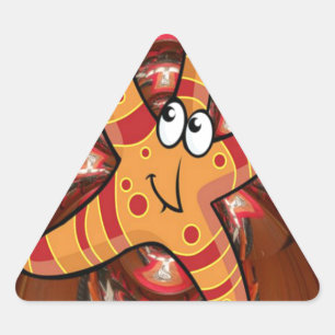 Farbe auf der Flucht Dreieckiger Aufkleber