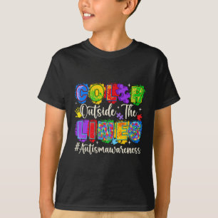 Farbe außerhalb der Linien Autismus-Bewusstsein Au T-Shirt