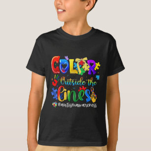 Farbe außerhalb der Linien Autismus-Bewusstsein Ne T-Shirt