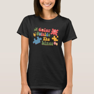 Farbe außerhalb der Linien Wir tragen Blau Autismu T-Shirt