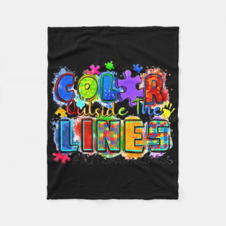 Farbe außerhalb des Lines Welt Autismus Bewusstsei Fleecedecke