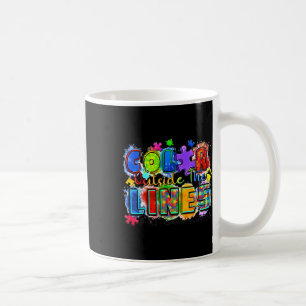 Farbe außerhalb des Lines Welt Autismus Bewusstsei Kaffeetasse