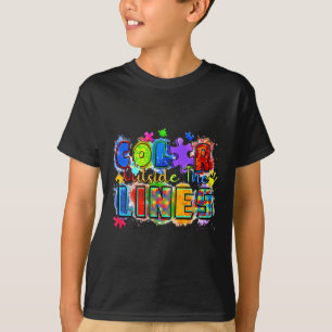 Farbe außerhalb des Lines Welt Autismus Bewusstsei T-Shirt