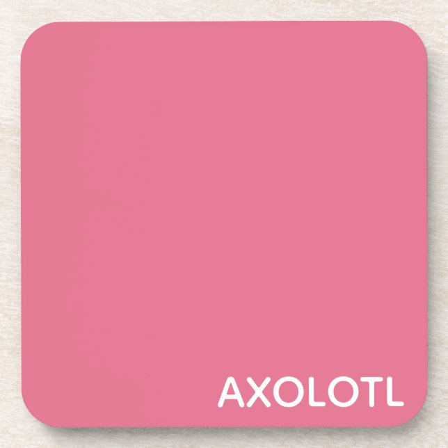 Farbe Axolotl pink Getränkeuntersetzer (Vorderseite)