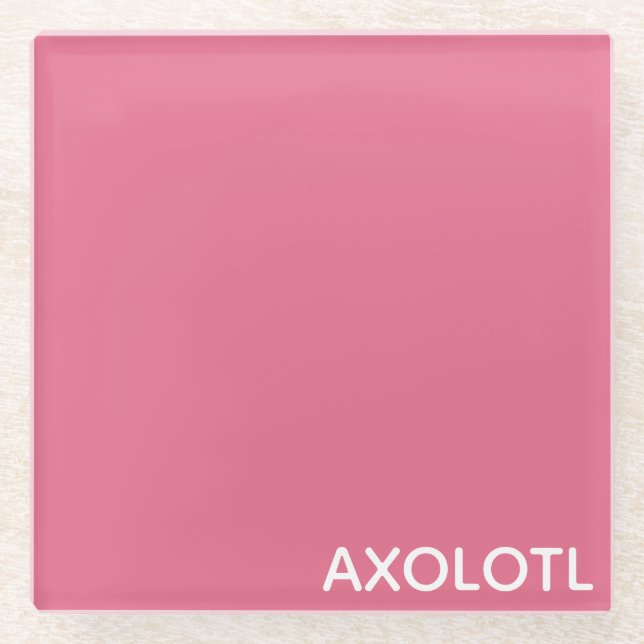 Farbe Axolotl pink Glasuntersetzer (Vorderseite)