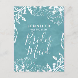 Farbe bearbeitbare Blüte wird meine Bridmaid sein Einladung