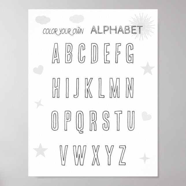Färbe dein eigenes ABC  Poster (Vorne)