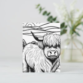 Farbe dein eigenes! Highland Cow Postkarte