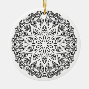 Färbe Dein eigenes MANDALA - DIY Malbuch 1 Keramik Ornament