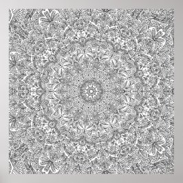 Farbe dein eigenes Mandala! Poster