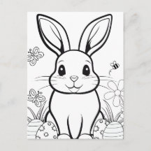 Farbe dein eigenes! Osterhase Postkarte