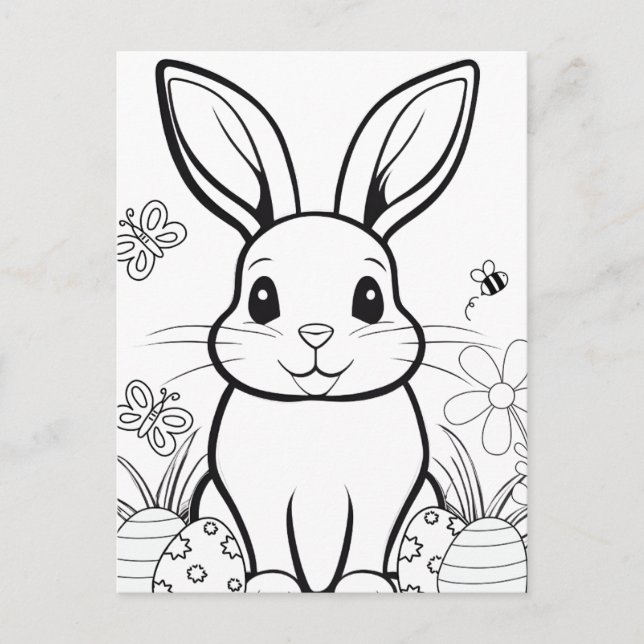 Farbe dein eigenes! Osterhase Postkarte (Vorderseite)