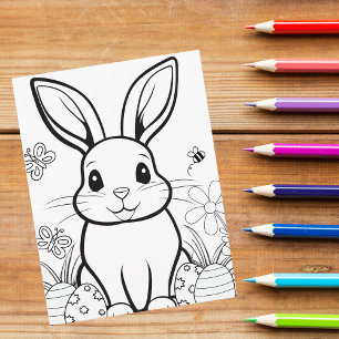 Farbe dein eigenes! Osterhase Postkarte