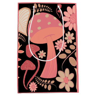 Farbe der Blumen und Pilze im Jahr Mittlere Geschenktüte