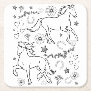 Farbe der Doodle Rechteckiger Pappuntersetzer