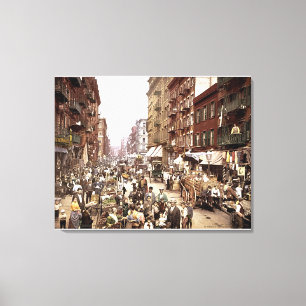 Farbe der Maulbeerstraßen-NYC C. 1900 dehnte Leinwanddruck