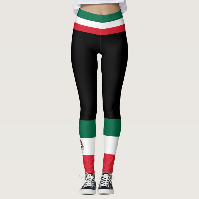 Farbe der mexikanischen Flagge Leggings (Vorderseite)