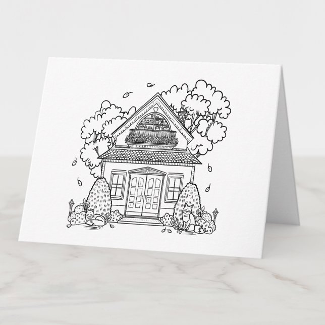 Farbe der Niedlichen Fox-Hütte Dankeskarte (Von Creator hochgeladen)