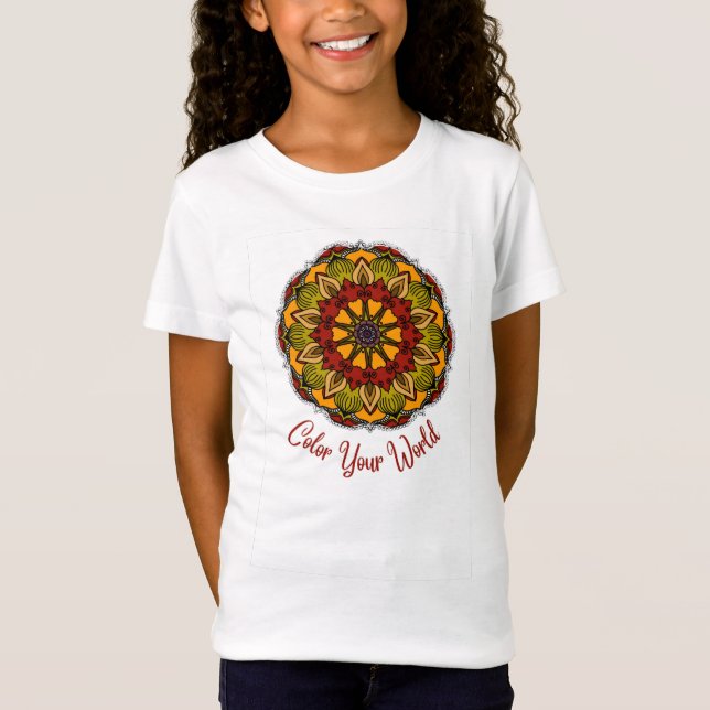 Farbe der Welt für Mandala-Kinder T-Shirt (Vorderseite)