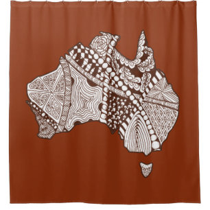 Farbe des Australien-Karten-Kunst-Gekritzel-DIY Duschvorhang