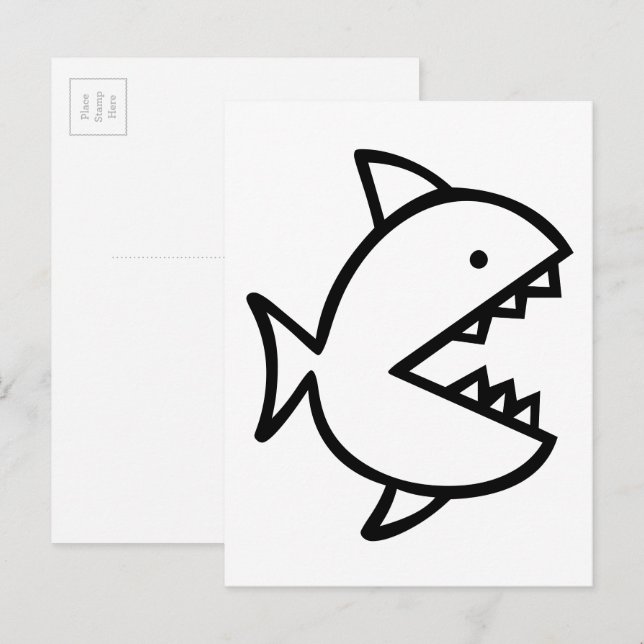 Farbe des eigenen Fisches mit Zähne-Postkarte Postkarte (Vorne/Hinten)