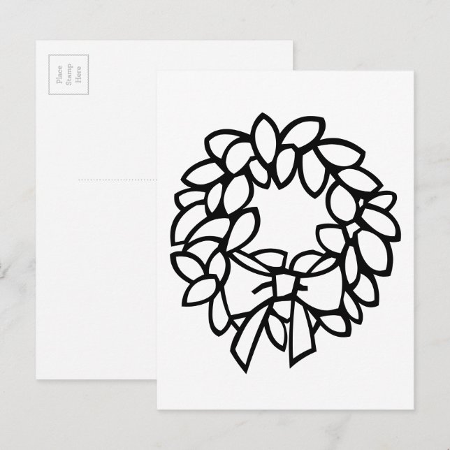 Farbe des eigenen Kranzes mit Bow-Postkarte Postkarte (Vorne/Hinten)