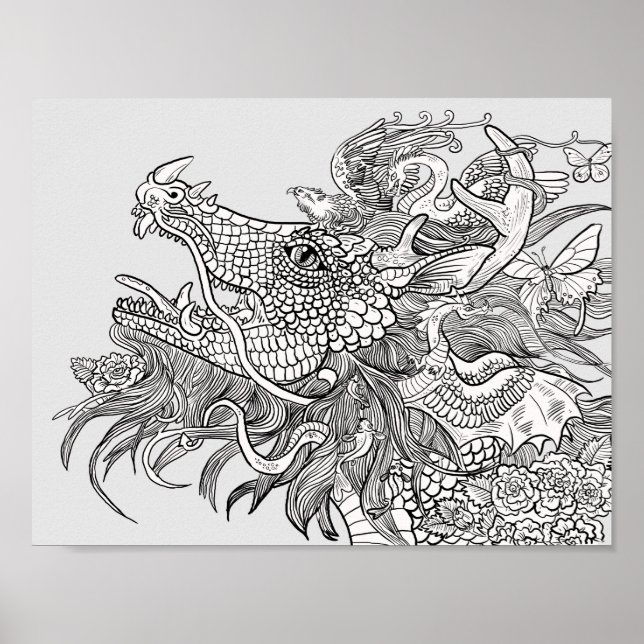 Farbe des eigenen Verzauberungsdrachen Poster (Vorne)