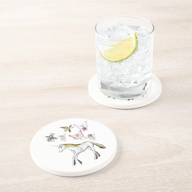 Farbe des Einhorns Untersetzer (Seite)