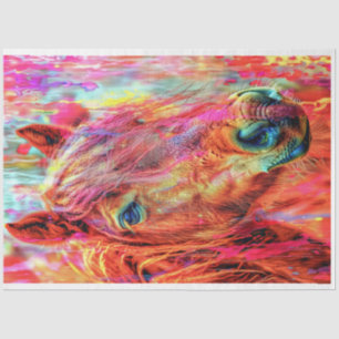 Farbe des Gewässers Vibranted Horse Decoupage Seidenpapier
