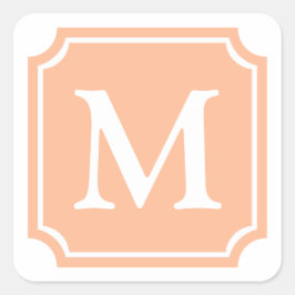 Farbe des Jahres 2024 | Peach Square Quadratischer Aufkleber