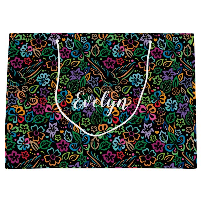 Farbe des Lebenszyklus - Kleine, glänzende Geschen Große Geschenktüte (Vorderseite)