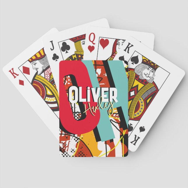 Farbe des Poker-Player-Monogramms Spielkarten (Rückseite)