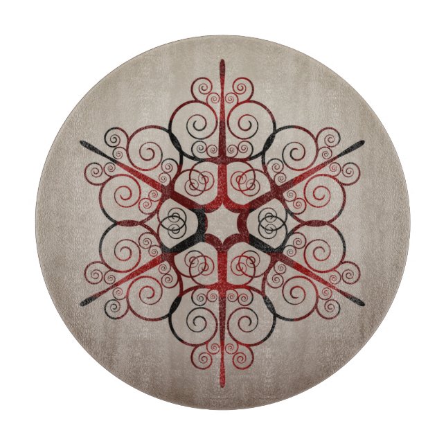 Farbe des verzierten Damaskus-Elements, graue Slat Schneidebrett (Vorderseite)