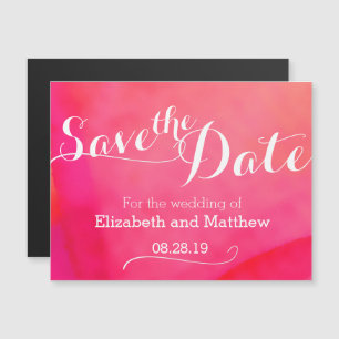 Farbe des Wassers Save the Date rot pink waschen Magneteinladung