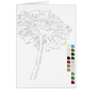 Farbe durch Zahl-Karte: Blume