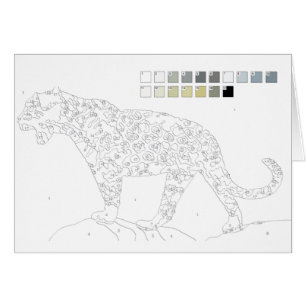 Farbe durch Zahl-Karte: Leopard