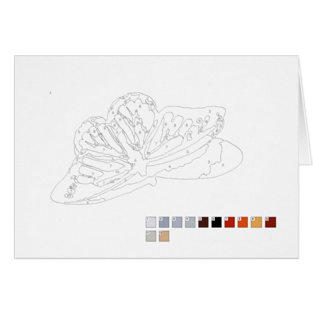 Farbe durch Zahl-Karte: Schmetterling (Vorderseite (Horizontal))