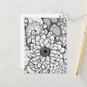 Farbe Es Abstrakte Daisy Floral Postkarte