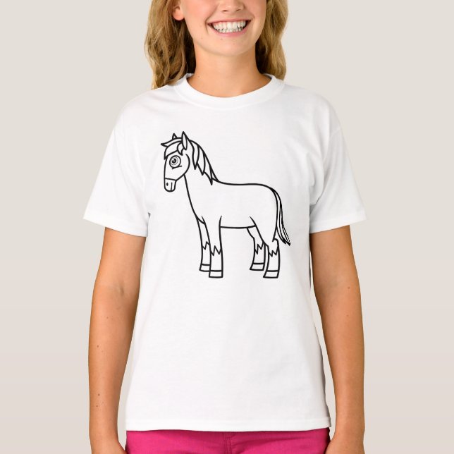 Farbe es selbst Pferd T-Shirt (Vorderseite)