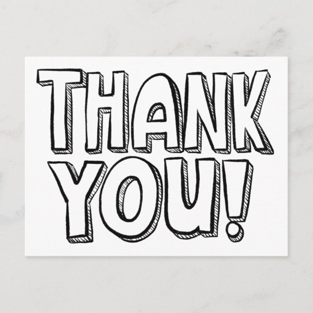 Farbe Es Spaß Hand geschrieben Danke Postkarte (Vorderseite)