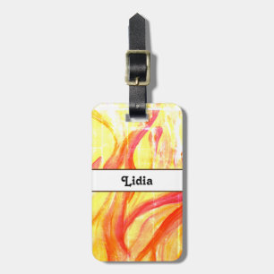 Farbe Gelb und Rot: Gepäckmarke Gepäckanhänger