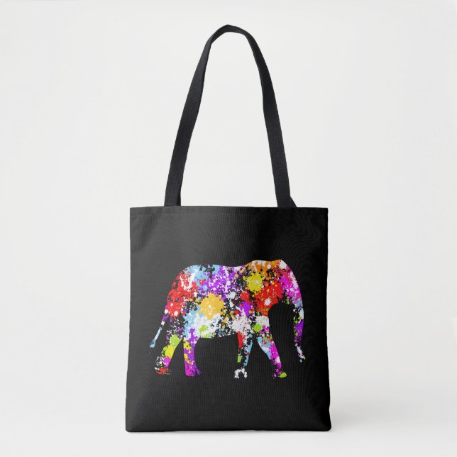 Farbe gespritzter Elefant ganz über (Vorderseite)