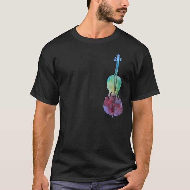 Farbe gewaschenes Cello T-Shirt (Vorderseite)