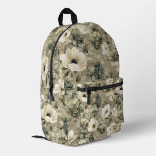Farbe Grün und Creme Bedruckter Rucksack