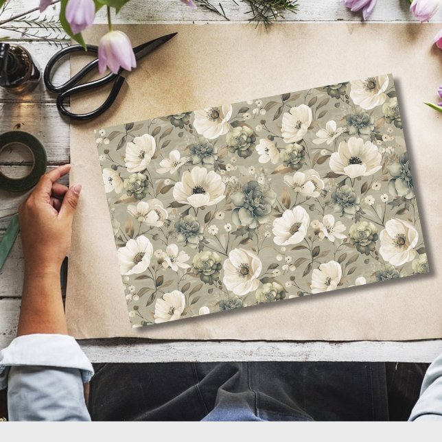 Farbe Grün und Creme Seidenpapier (Von Creator hochgeladen)