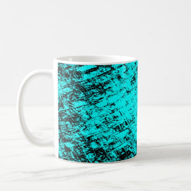 Farbe grunge türkis Hintergrund. Halftone Kaffeetasse (Links)