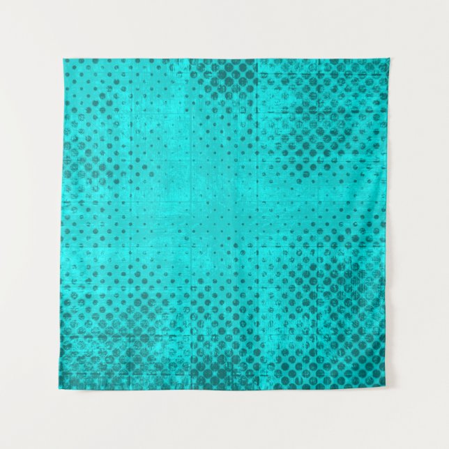 Farbe grunge türkis Hintergrund. Halftone Wandteppich (Vorderseite)