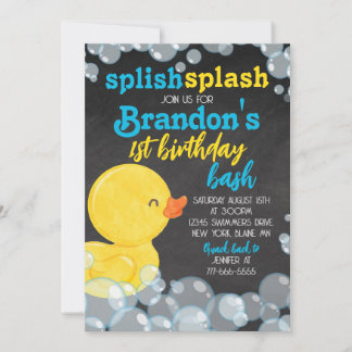 Farbe Gummi Dusche Chalkboard Geburtstag Einladung
