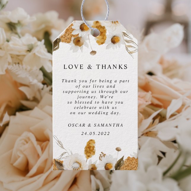 Farbe Herbstgelb und Weiß Geschenkanhänger (Von Creator hochgeladen)